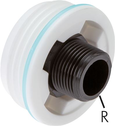 Exemplarische Darstellung: Fassadapter (Fassgewinde S 56x4 Tri-Sure auf R 3/4")